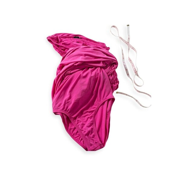 Norma Kamali - Diana Dress Orchid Pink One Shoulder Ruched Formal SZ XS - Picture 5 of 12